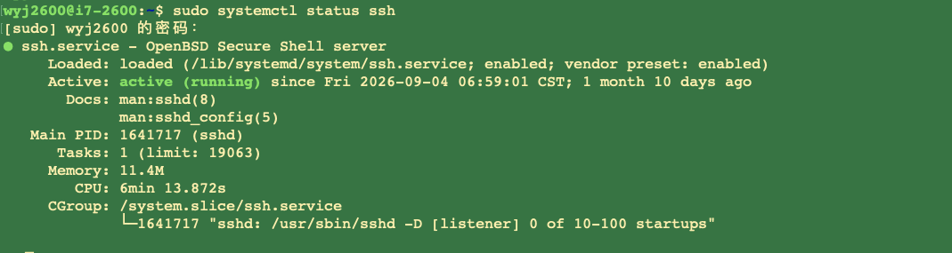solve-ssh-server-status SSH服务状态